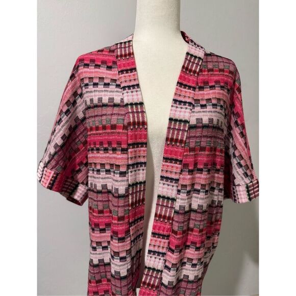 Trina Turk Exquisite open front knit fringe bottom kimono top M - Picture 7 of 7